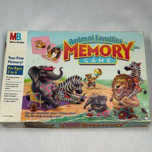 Vintage Milton Bradley Animal Families Memory Game – Ages 3–6